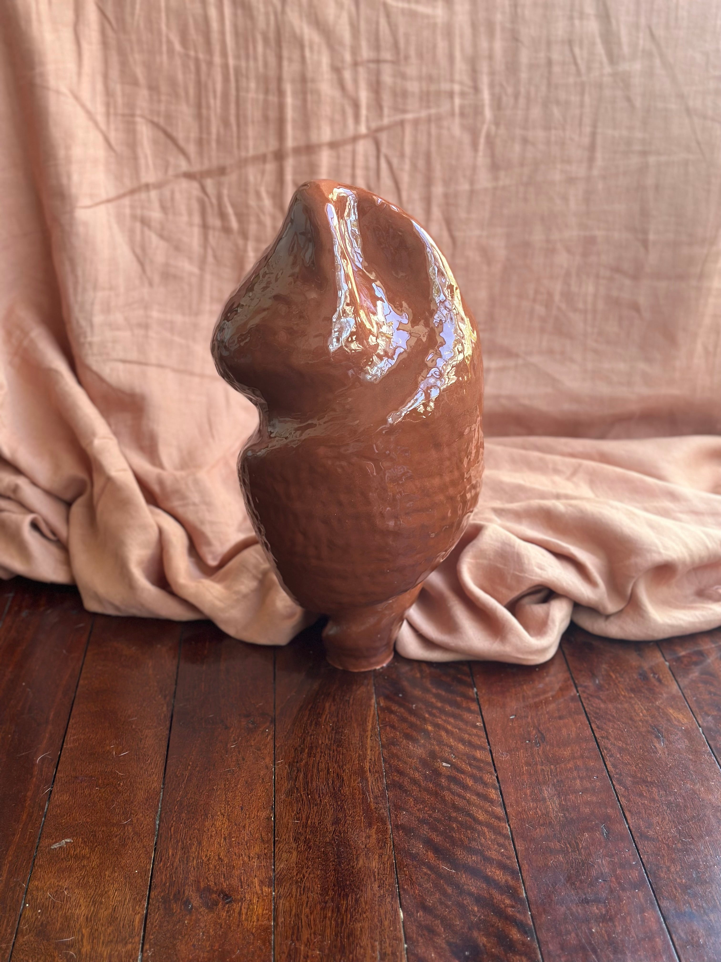 Red Terracotta Spiral Sculpture