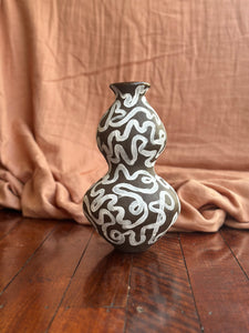 Chocolate Curve Handpainted Vessel