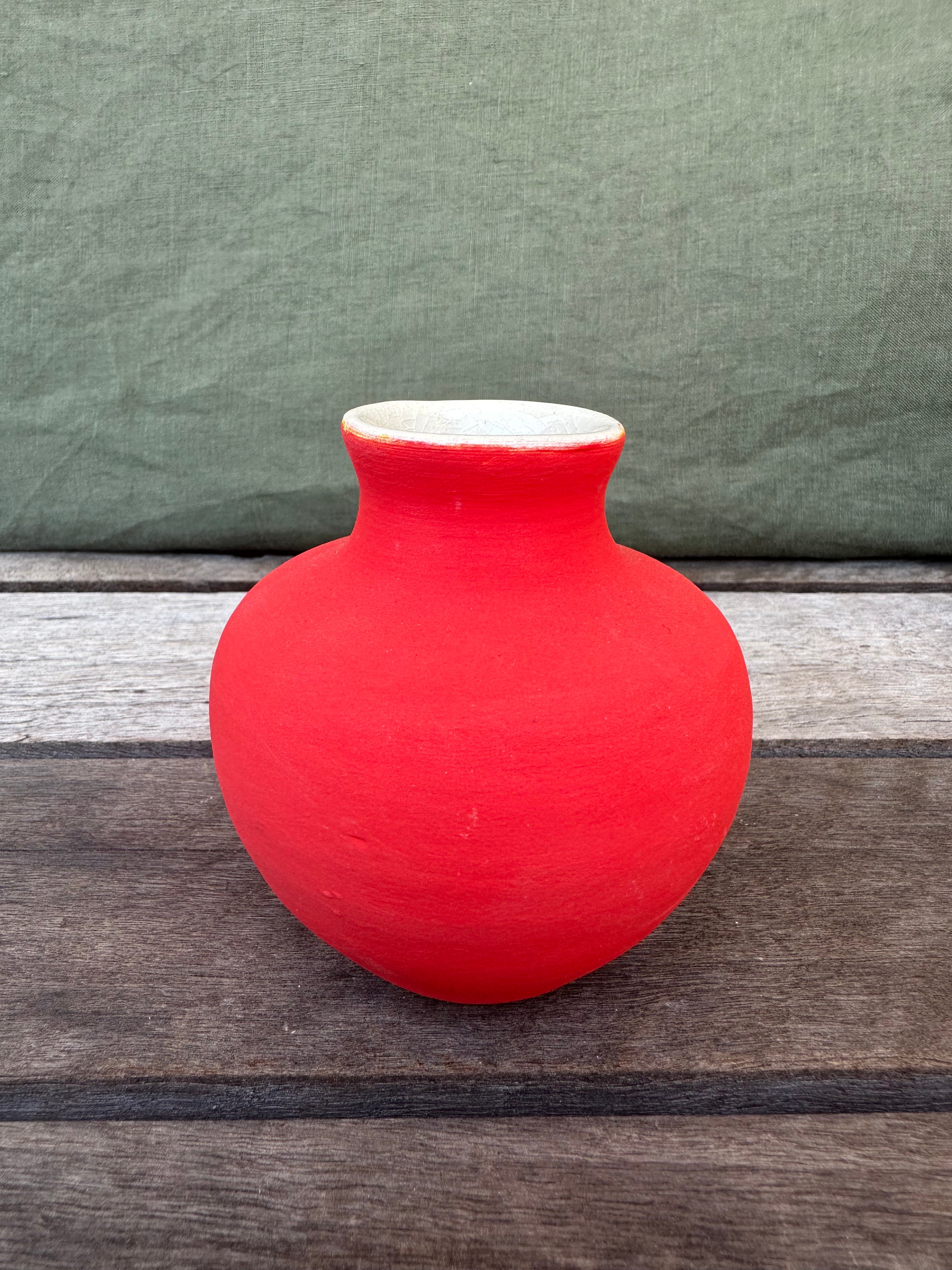 Bright Red Bud Vase