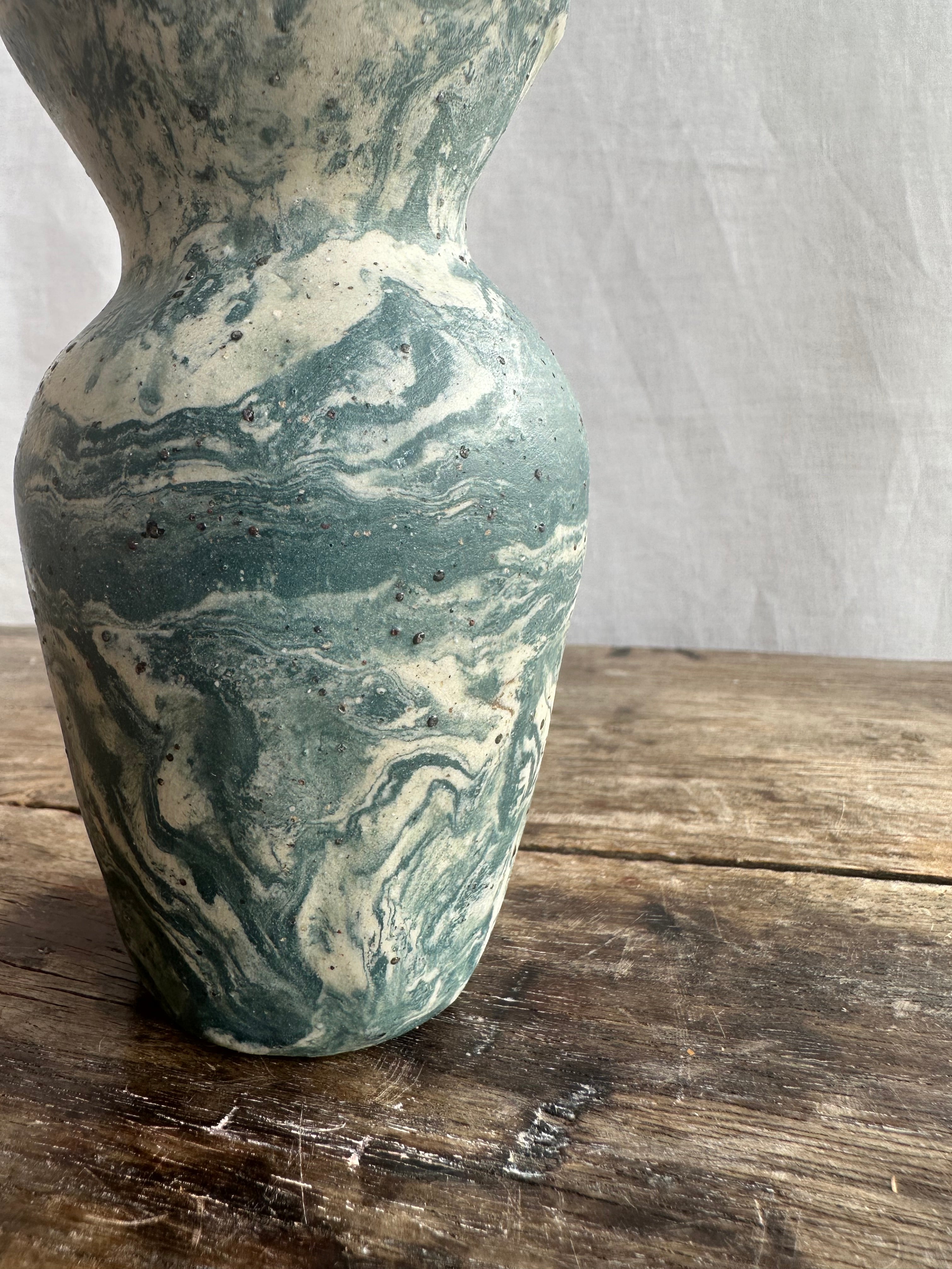 Marble Dark Blue Green Bud Vase