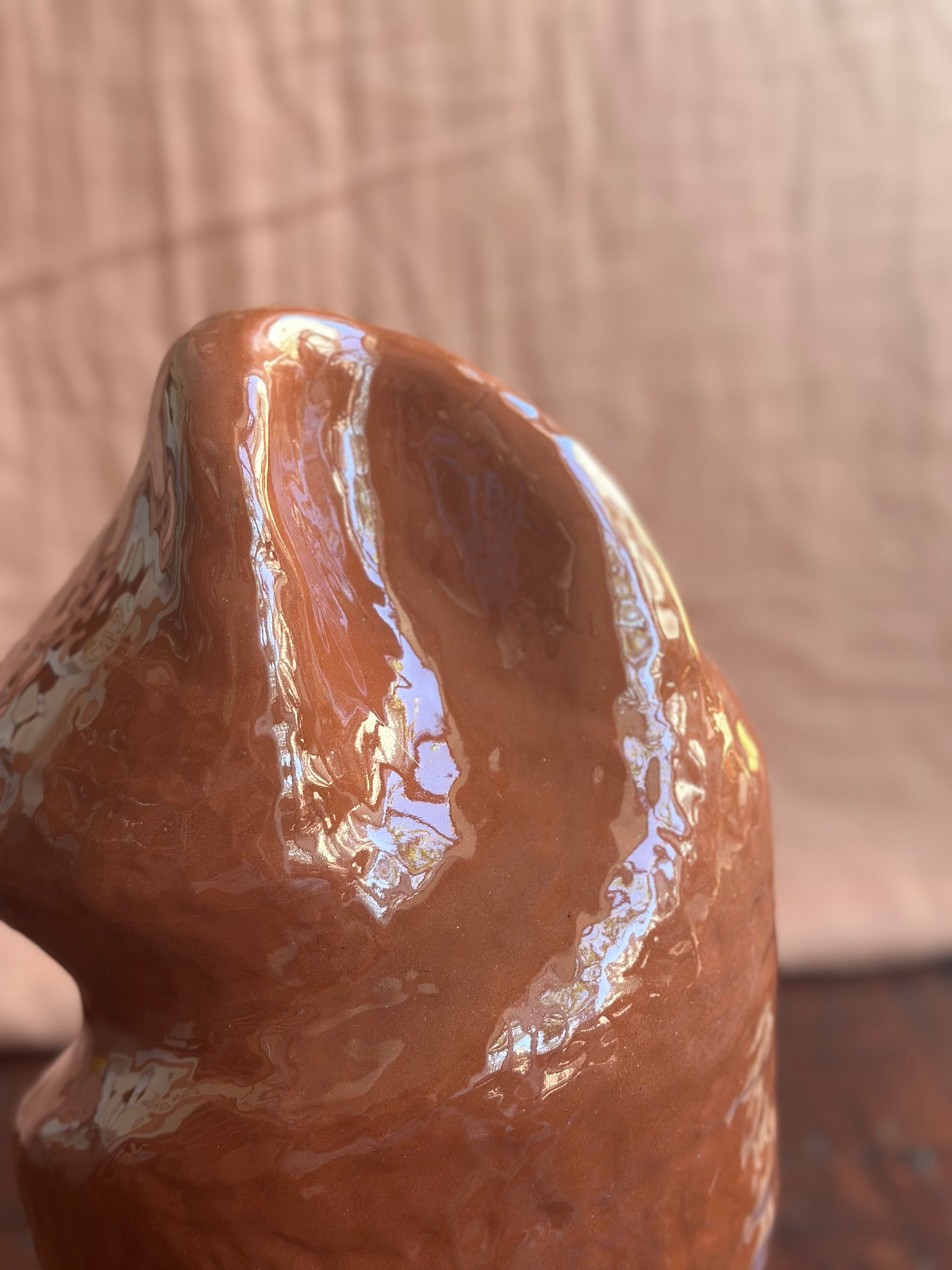Red Terracotta Spiral Sculpture
