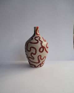 Journey Vase - Light Stoneware and Lipstick (Medium)