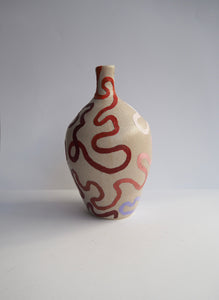 Journey Vase - Light Stoneware and Lipstick (Medium)