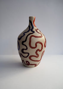 Journey Vase - Light Stoneware and Lipstick (Medium)