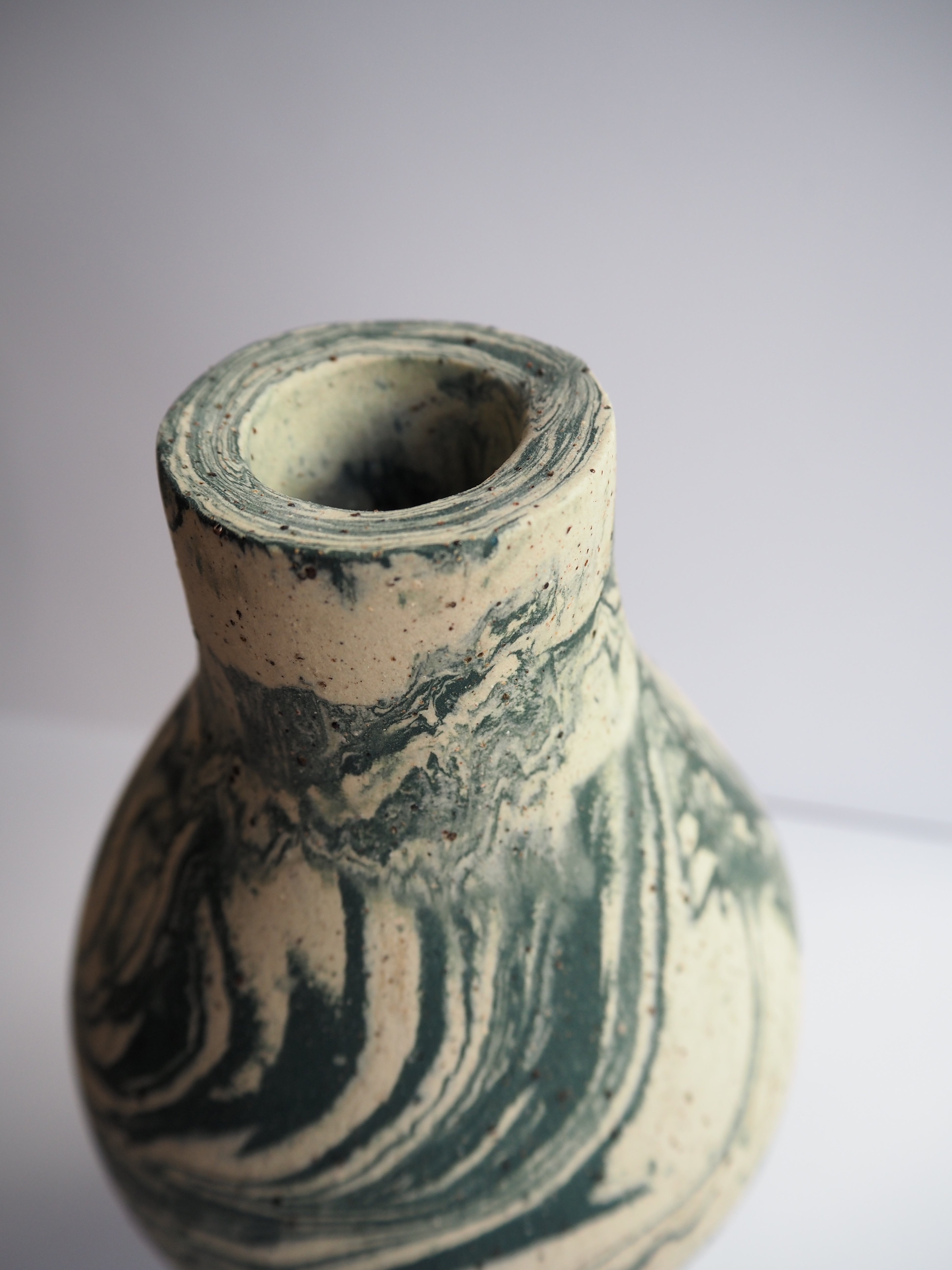 Dark Blue Green Marble Vase