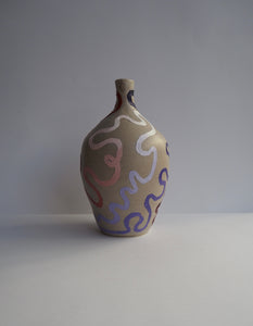 Journey Vase - Light Stoneware and Lipstick (Medium)