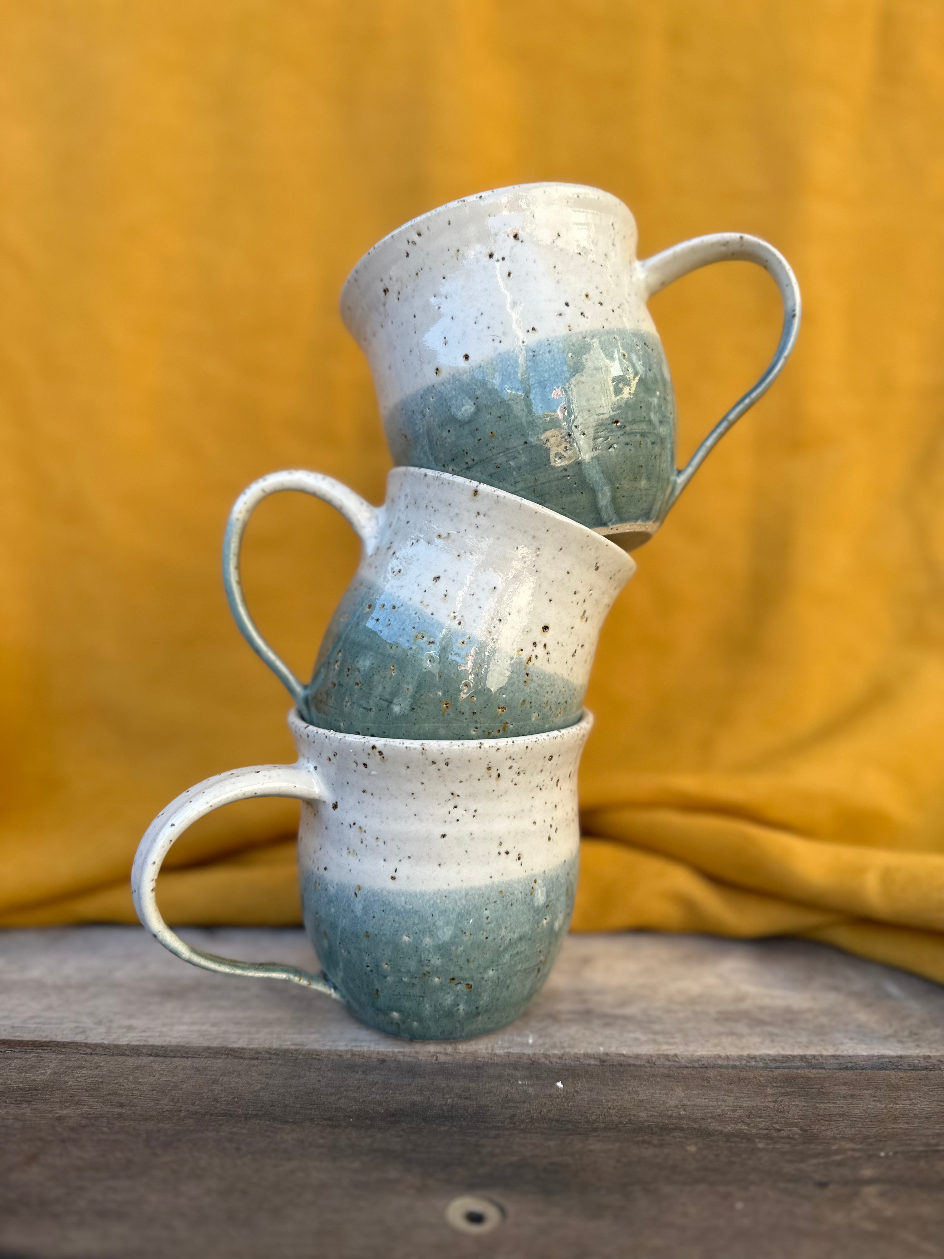Ocean + speckle hug mug