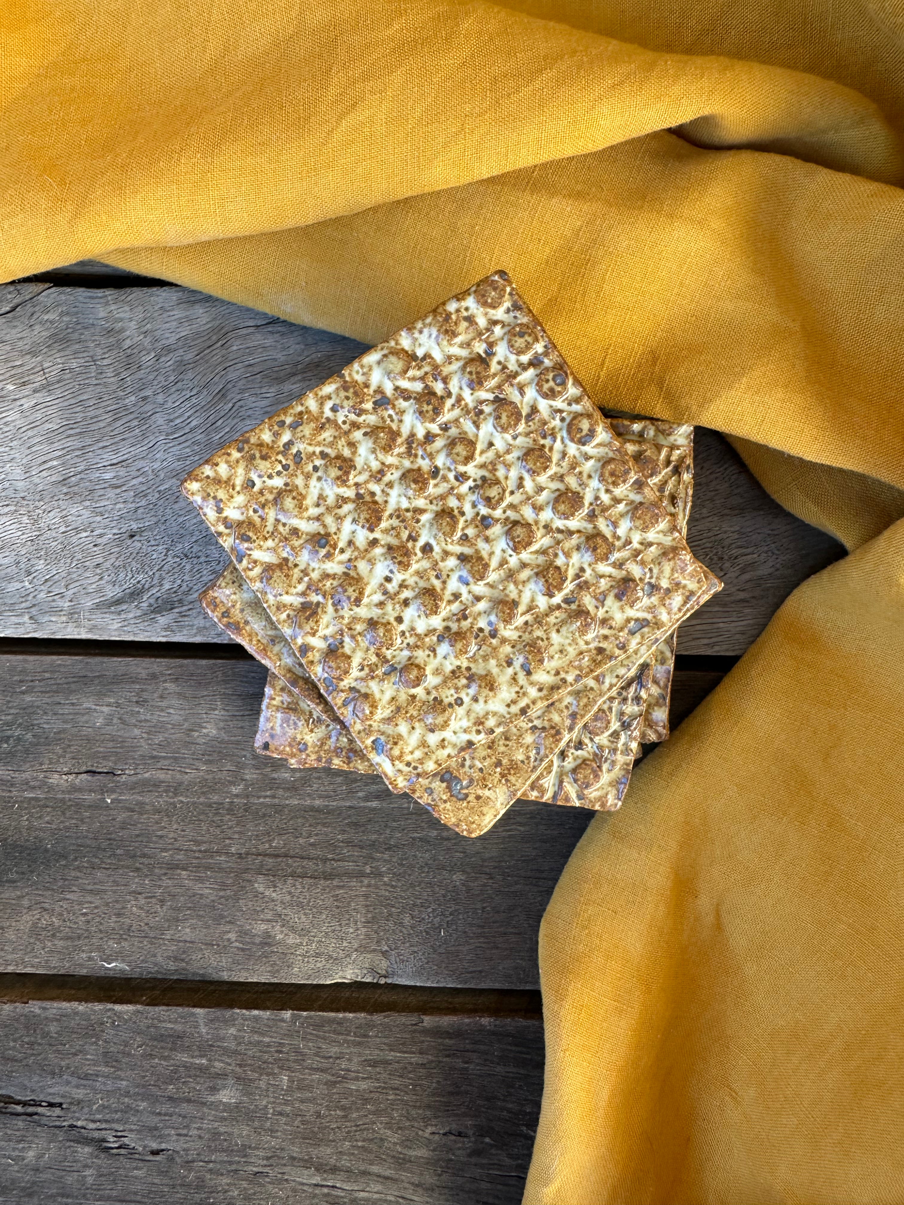 Vintage speckle cup holders