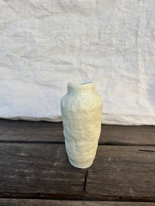 White raku bud vase