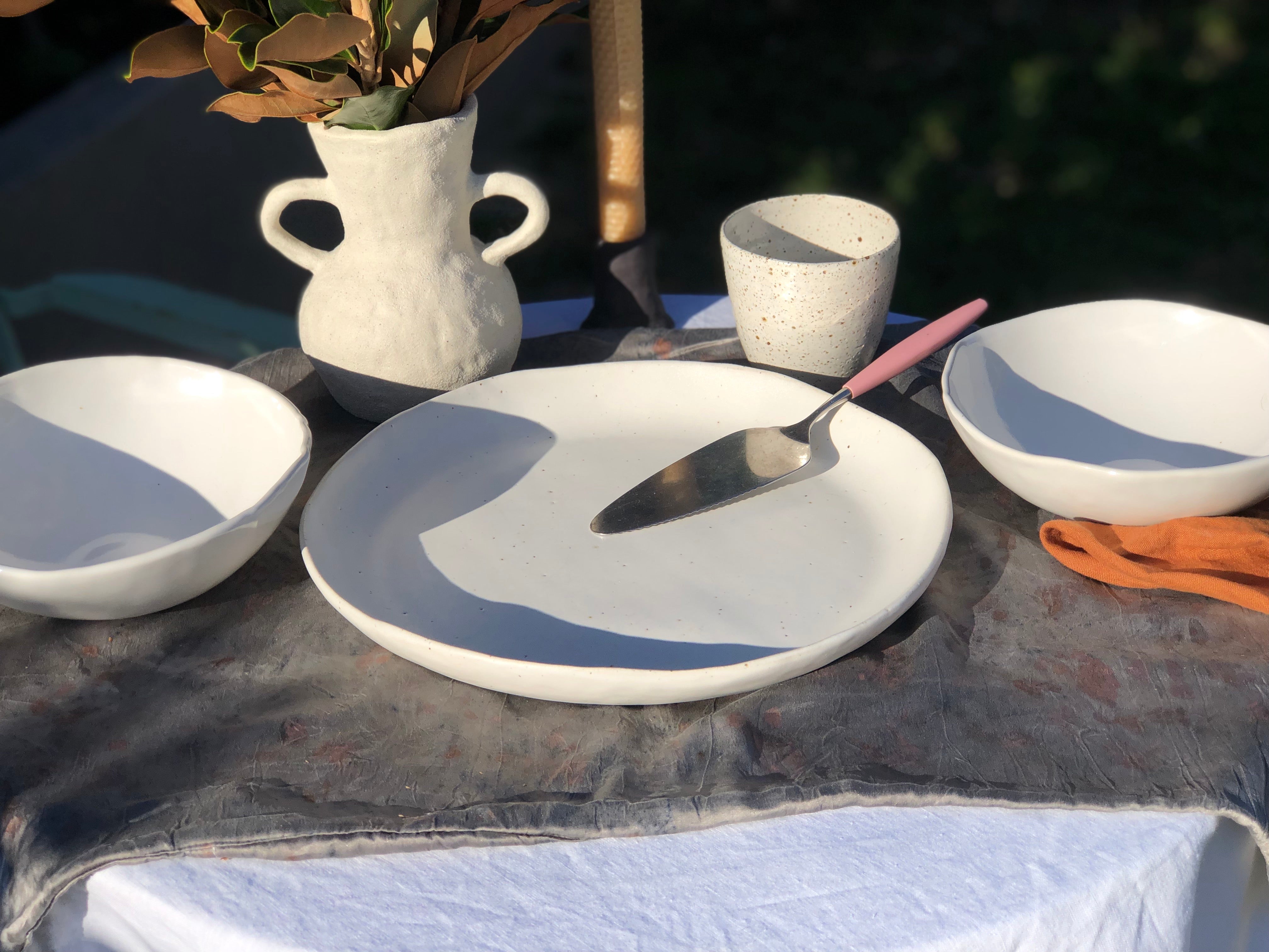 Speckle Round Serving Platter