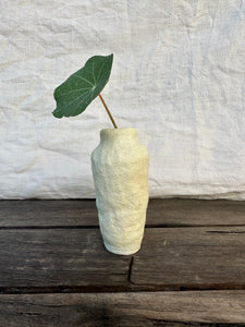 White raku bud vase